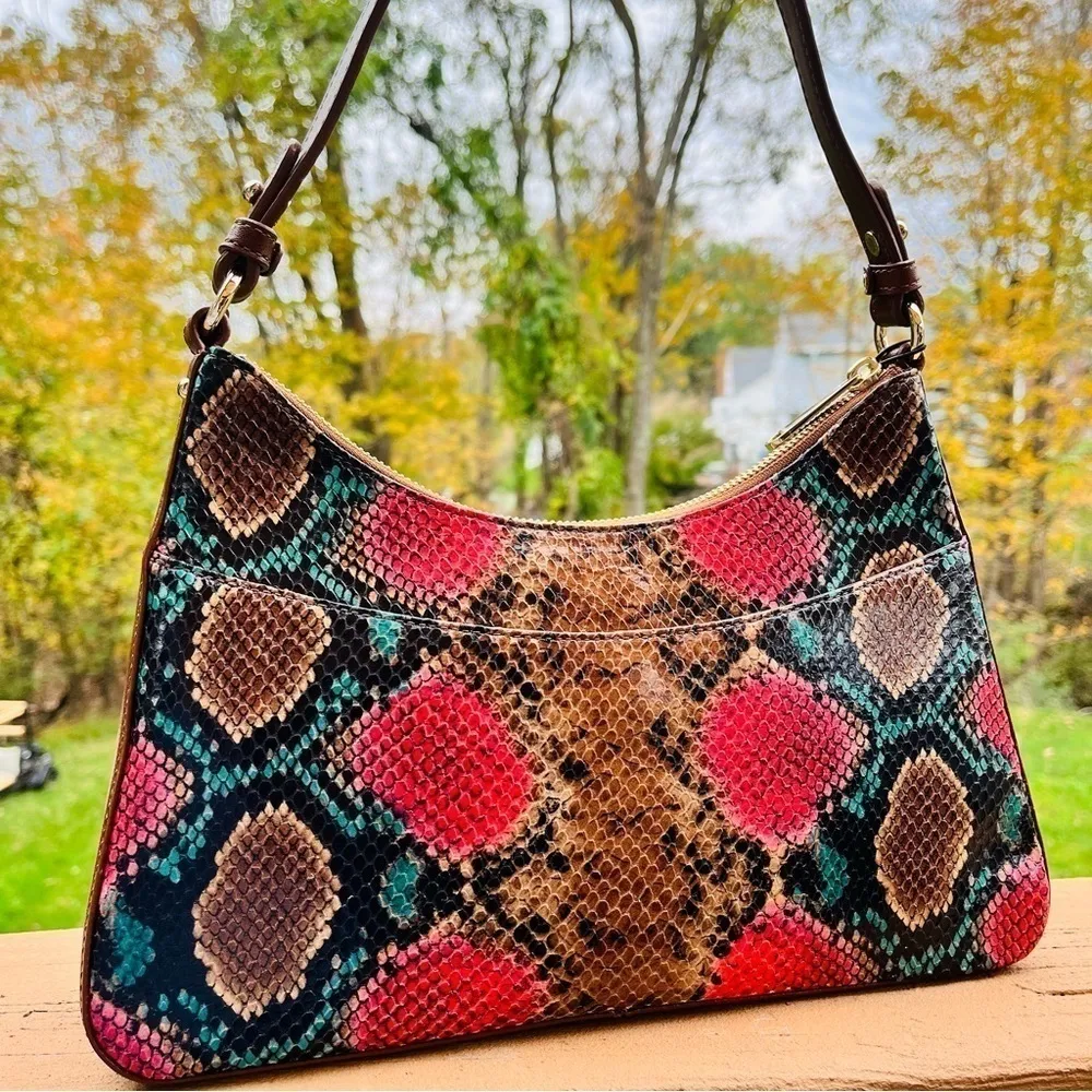 Brahmin Esme Shoulder Bag Caladesi Multi Python Leather NWT - Image 3
