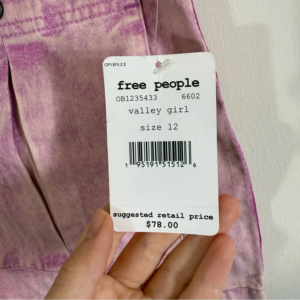 NWT Free People Valley Girl West Coast Mini Denim Skirt Pink Size 12 - Image 3