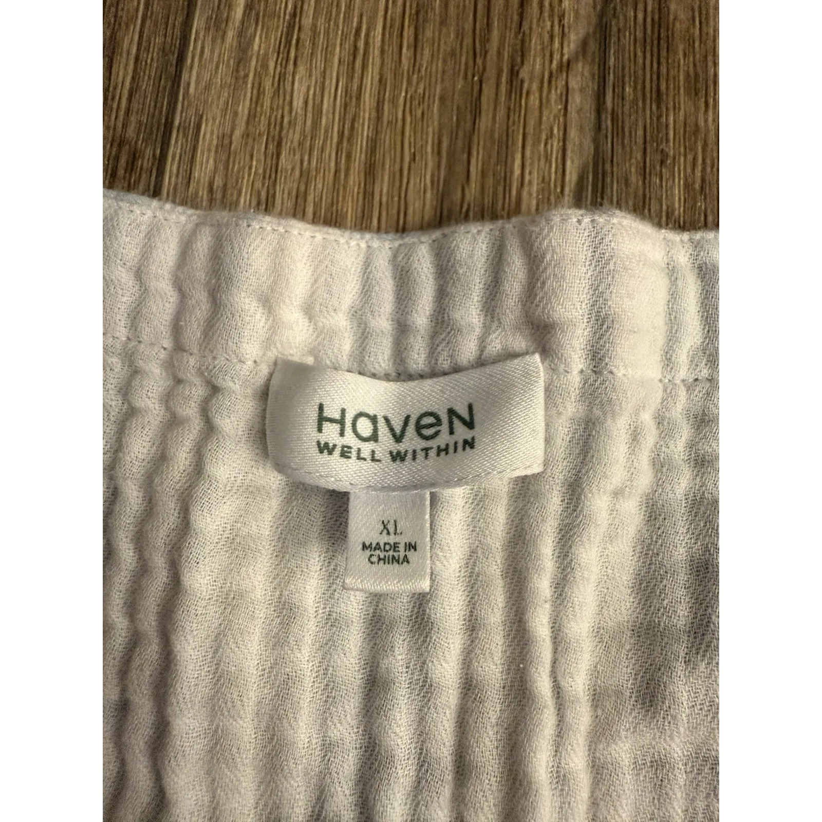 HAVEN WELL WITHIN Organic Cotton Gauze Striped Sleep Dress‎ Women's LXL White Size XL - Image 5