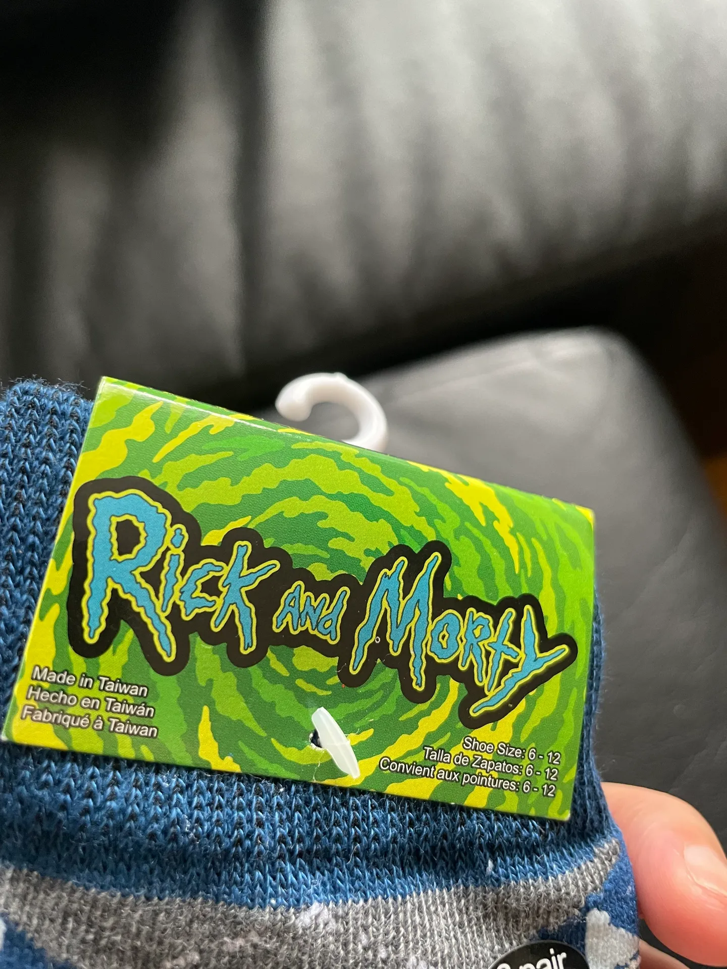 NWT Rick & Morty Socks Face Print Unisex  Cartoon Network multicolor plaid - Image 5