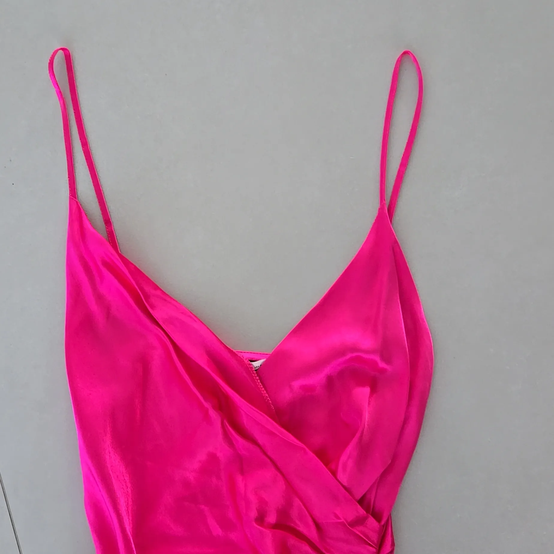 Zara Valentine's Edition Hot Pink Satin Maxi Dress Size XS. - Image 7
