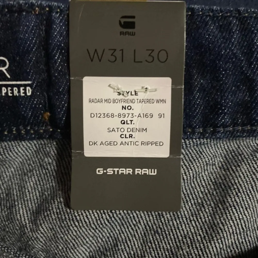 G-Star Raw Radar Mid Boyfriend Tapered Jeans in Dark Aged Antic Ripped Blue 31 - Image 6