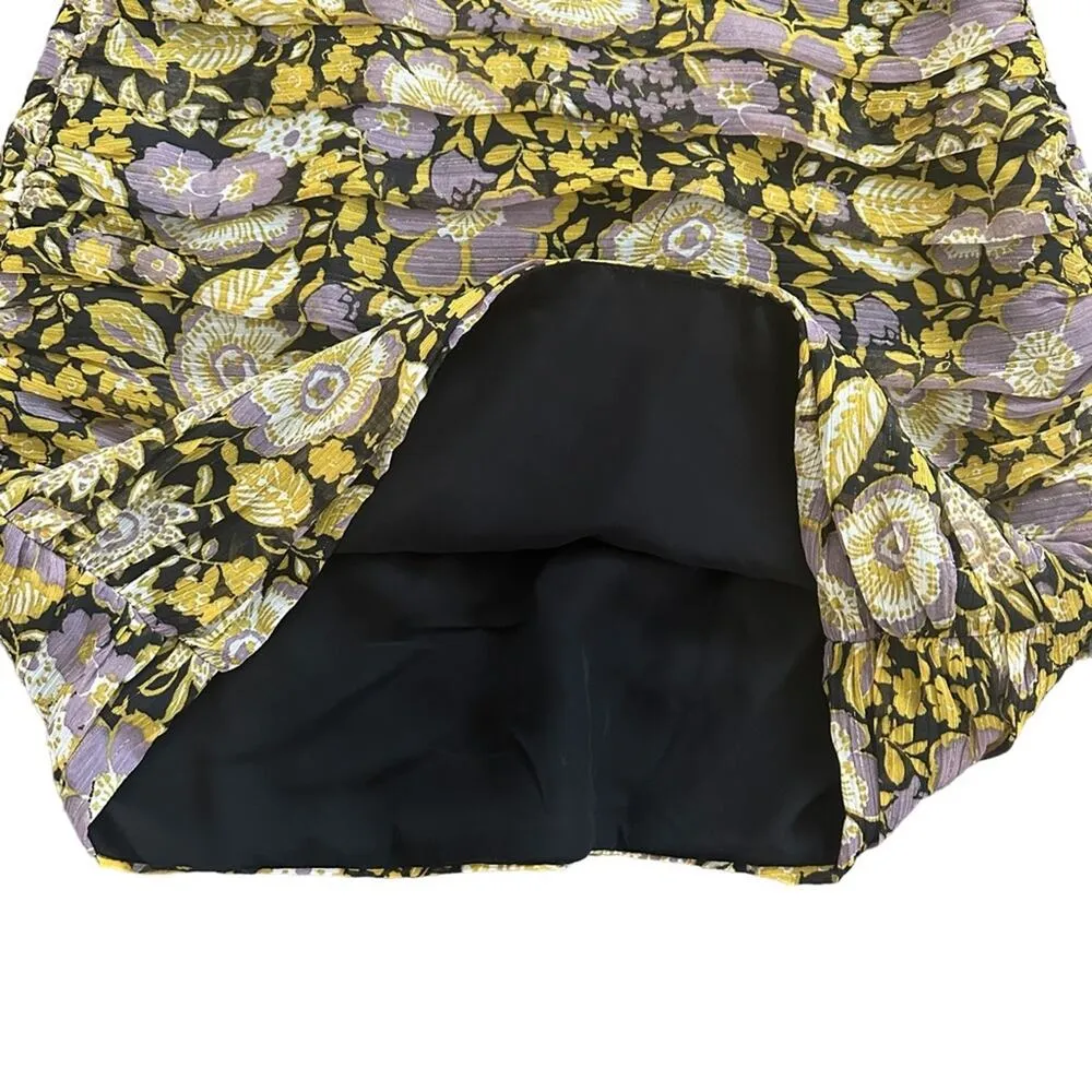 NEW Zara Floral Ruched One Shoulder Mini Dress Cocktail Party Size Small NWT - Image 9