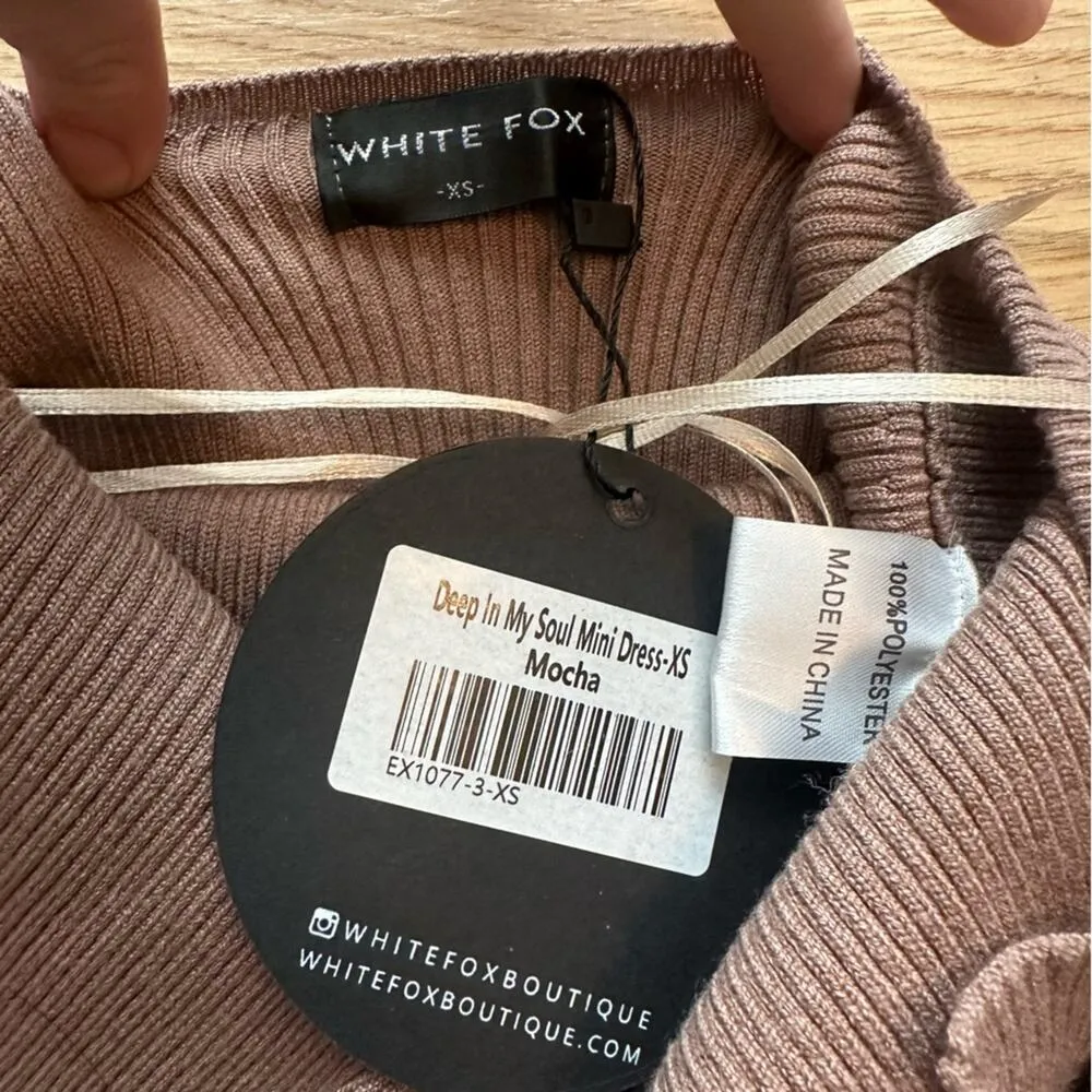 NEW White Fox Boutique Deep In My Soul Mini Dress Beige Size XS - Image 11
