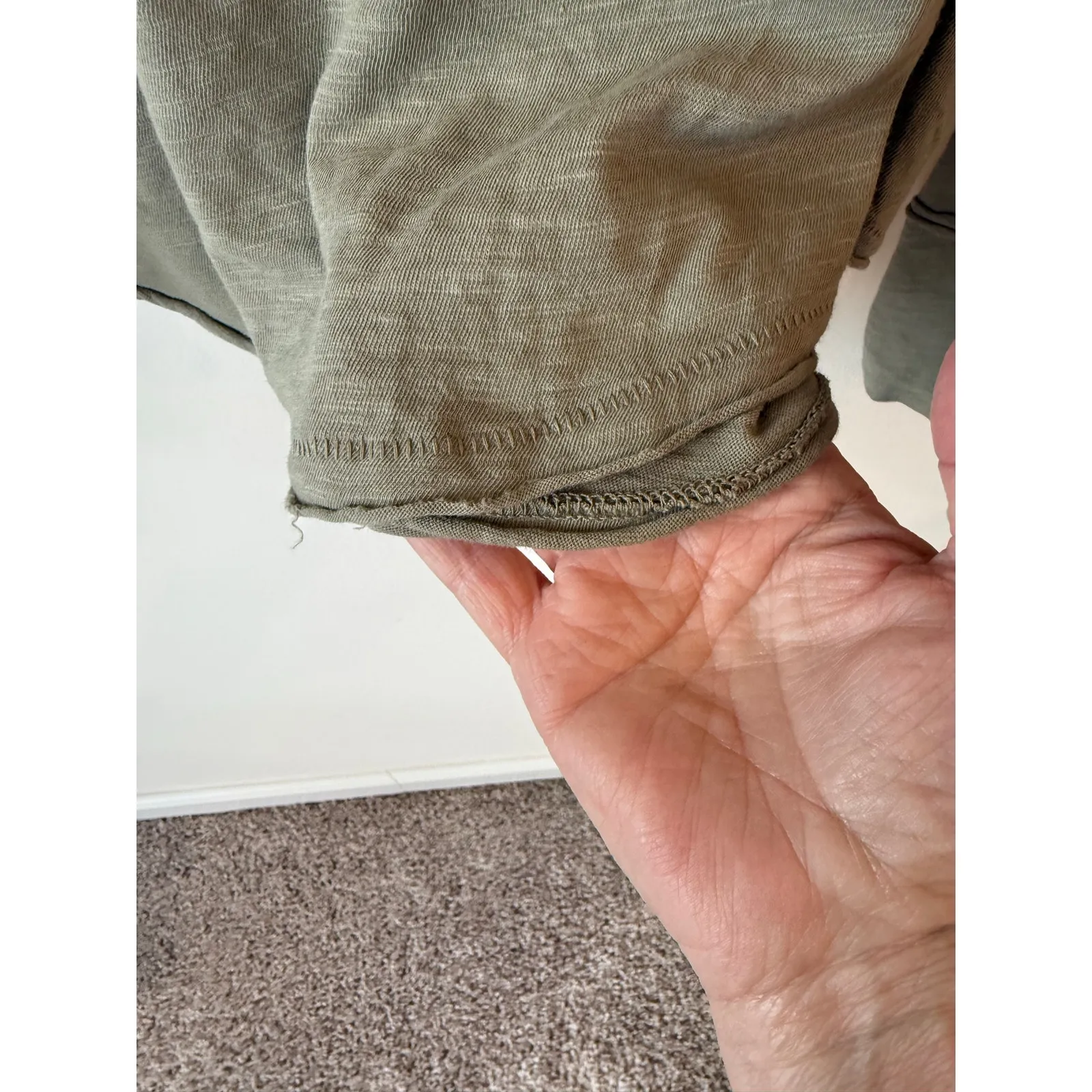 We The Free Thumb Hole Long Sleeve Pullover Tunic T-Shirt Green Women's X-Large - Image 6