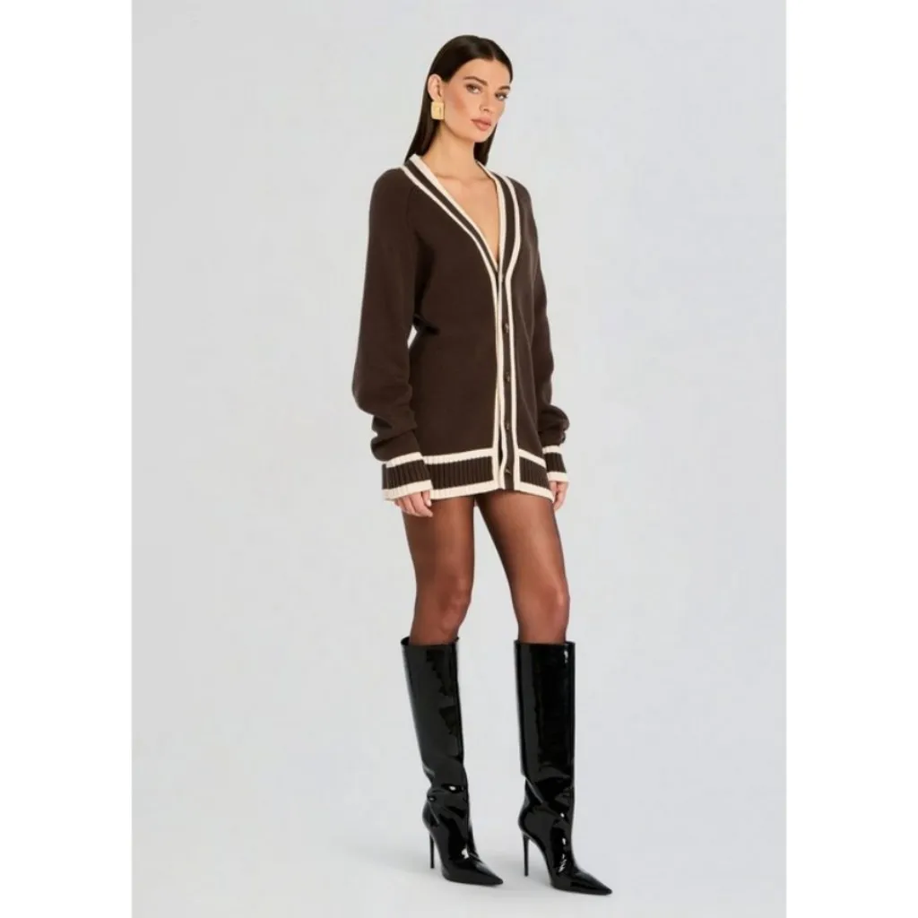 💕RETROFETE💕 SEROYA Aiden Knit Cardigan ~ Ash Brown Large L NWT - Image 5