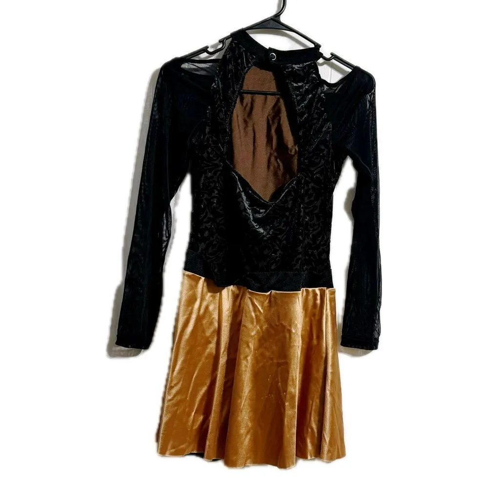 Revolution‎ Black and Gold Asymmetrical Fit and Flare Dress for Prom - Image 2