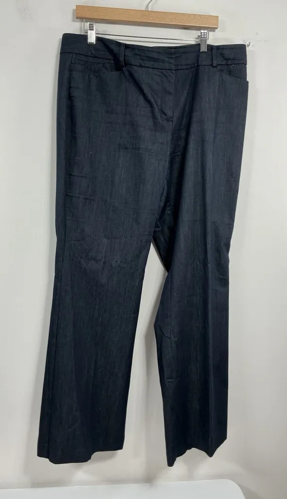 womans 7th avenue Flare Denim Pants 16 Average Zip Clasp Close Blue - Image 1