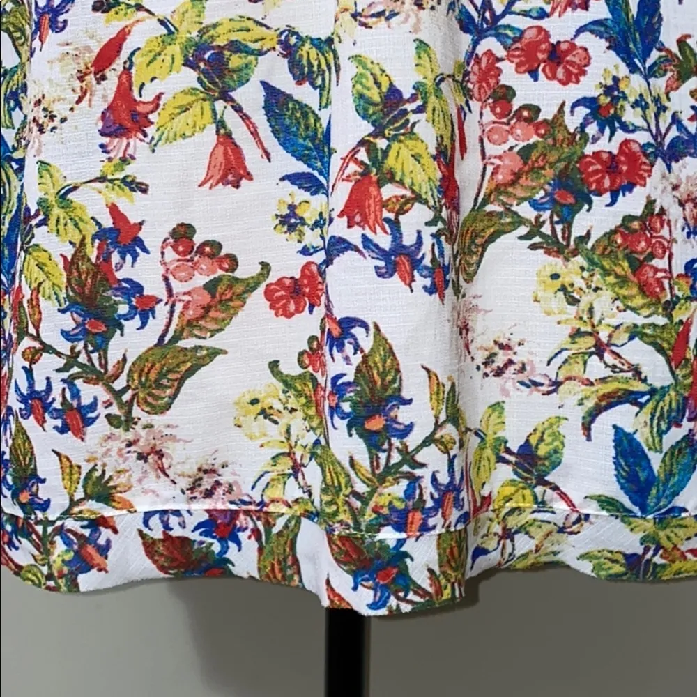 Vintage America small floral 3/4 sleeves sheer top Blue - Image 5