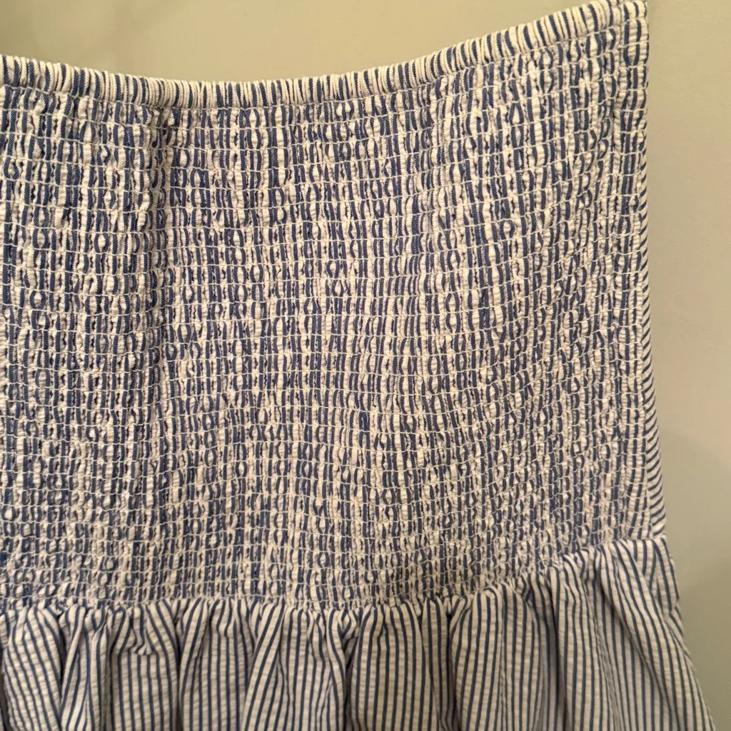 LILLY PULITZER Henrietta Striped Seersucker Strapless Fit and Flare Dress - Sz M - Image 5