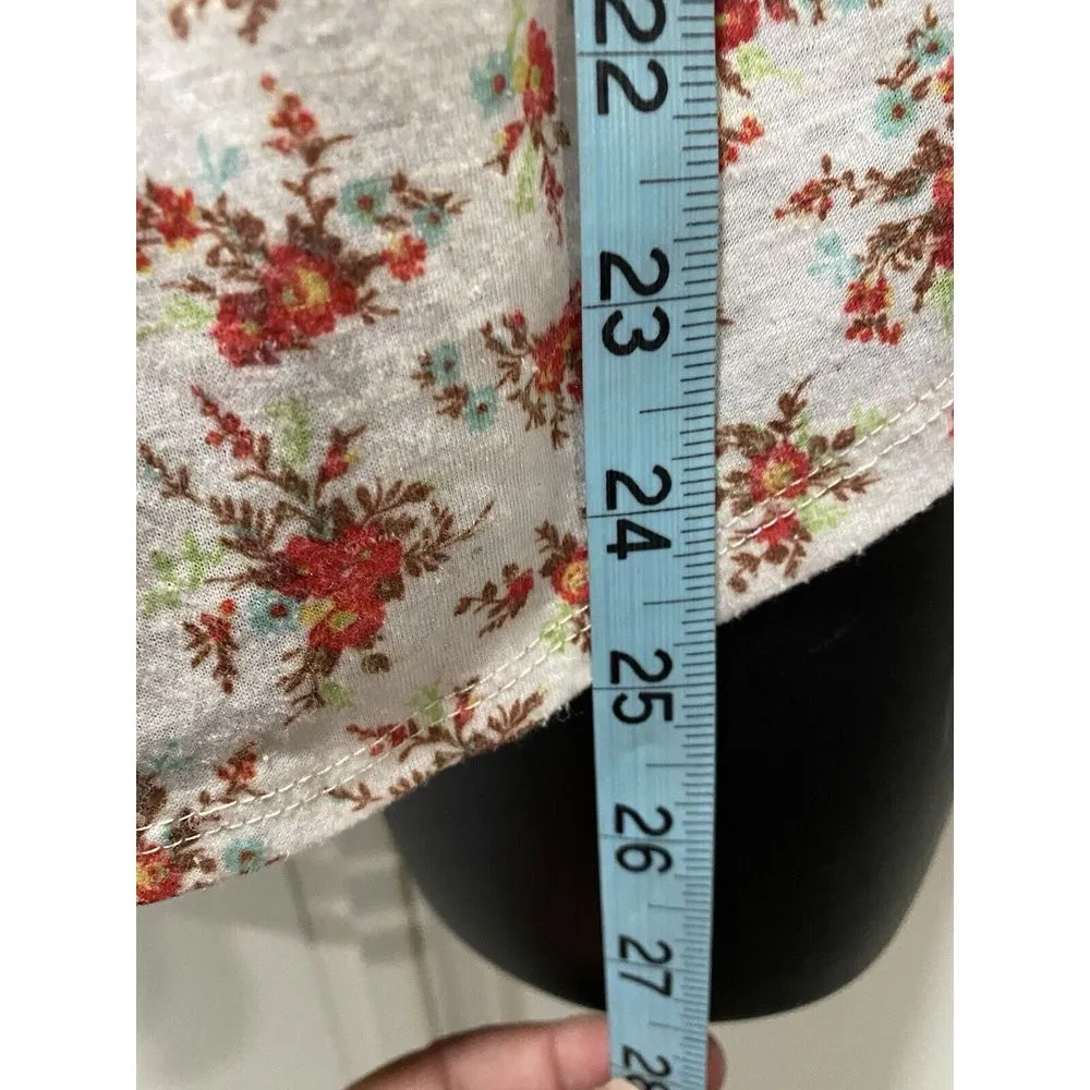 Love On A Hanger Floral Cream Orange Sleeveless Ruffle Strap Elastic Top Size‎ L - Image 4