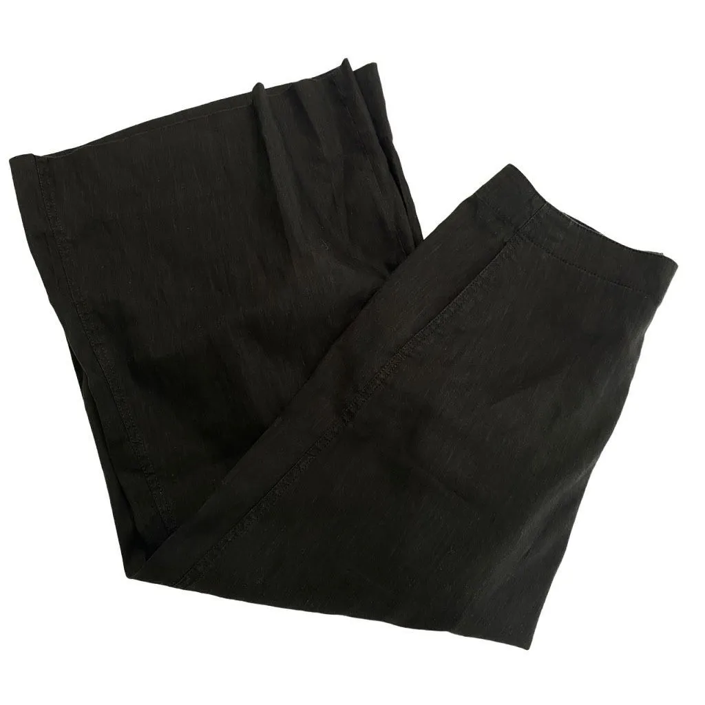 VINCE CROPPED LINEN BLEND CASUAL PANT Black Women’s Slack minimal Size 2 lagenlo - Image 6