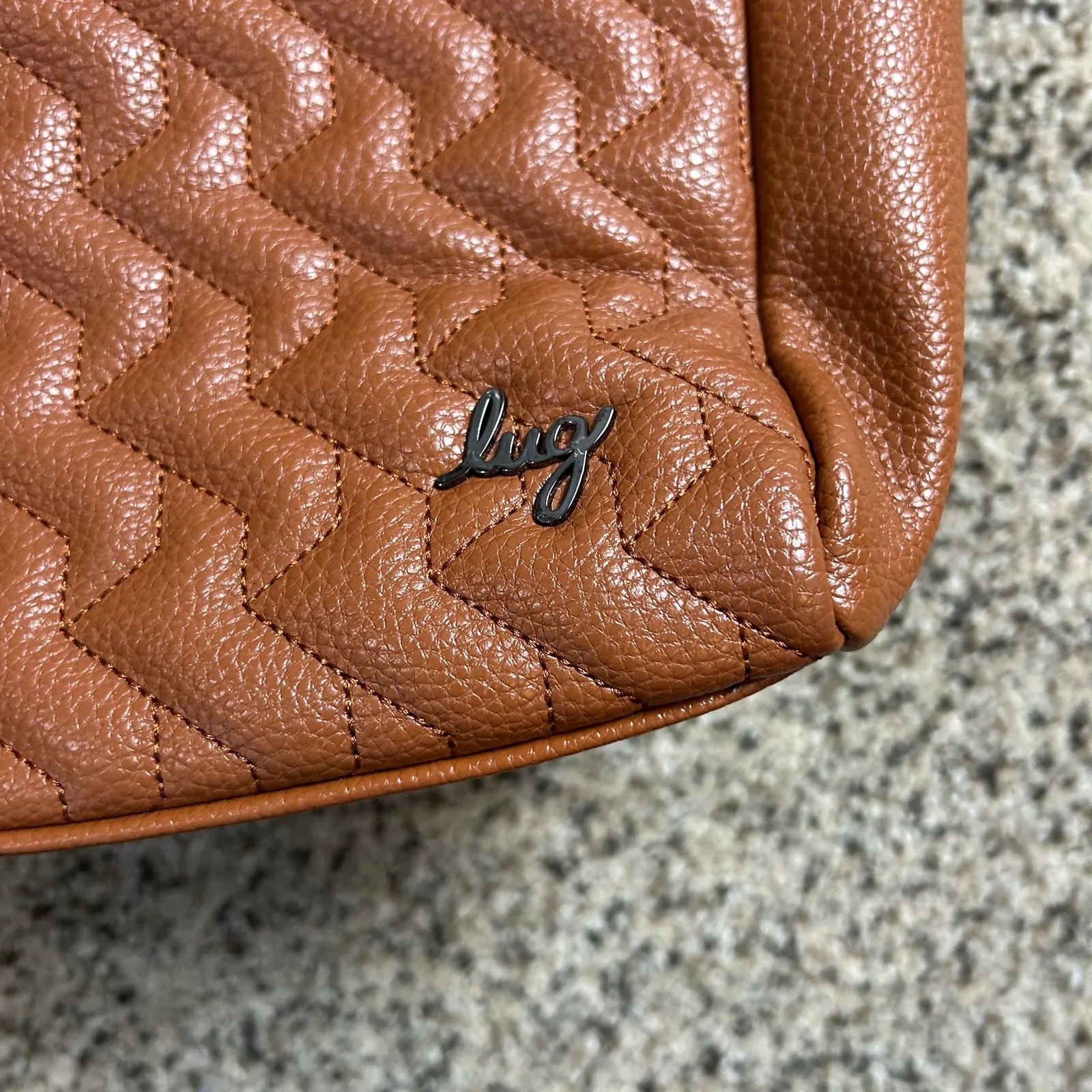 Lug Charter Classic VL Convertible Tote Bag Vegan Leather Brown Tan - Image 10