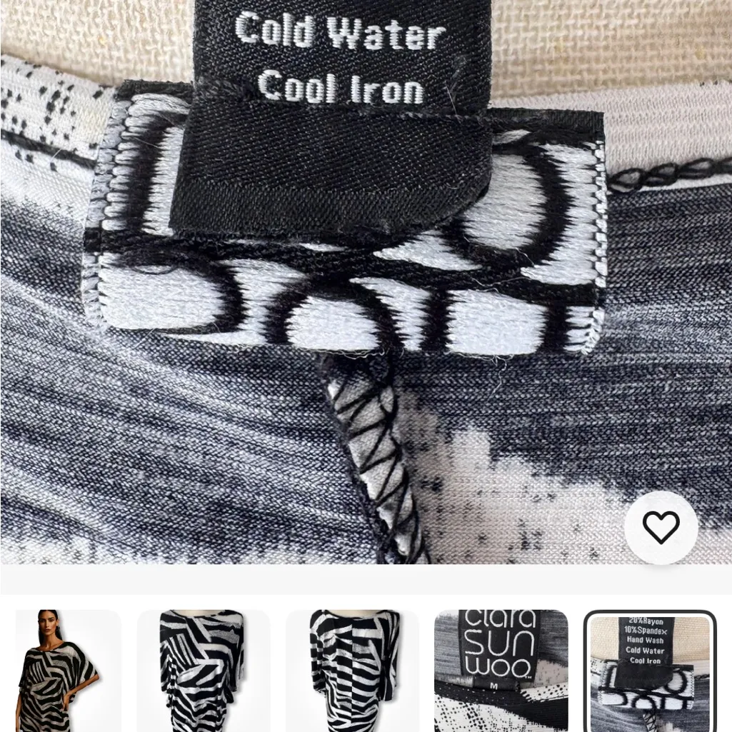 CLARA SUNWOO Black and White Abstract Geometric Short Sleeve Top Sz L LN Size M - Image 4