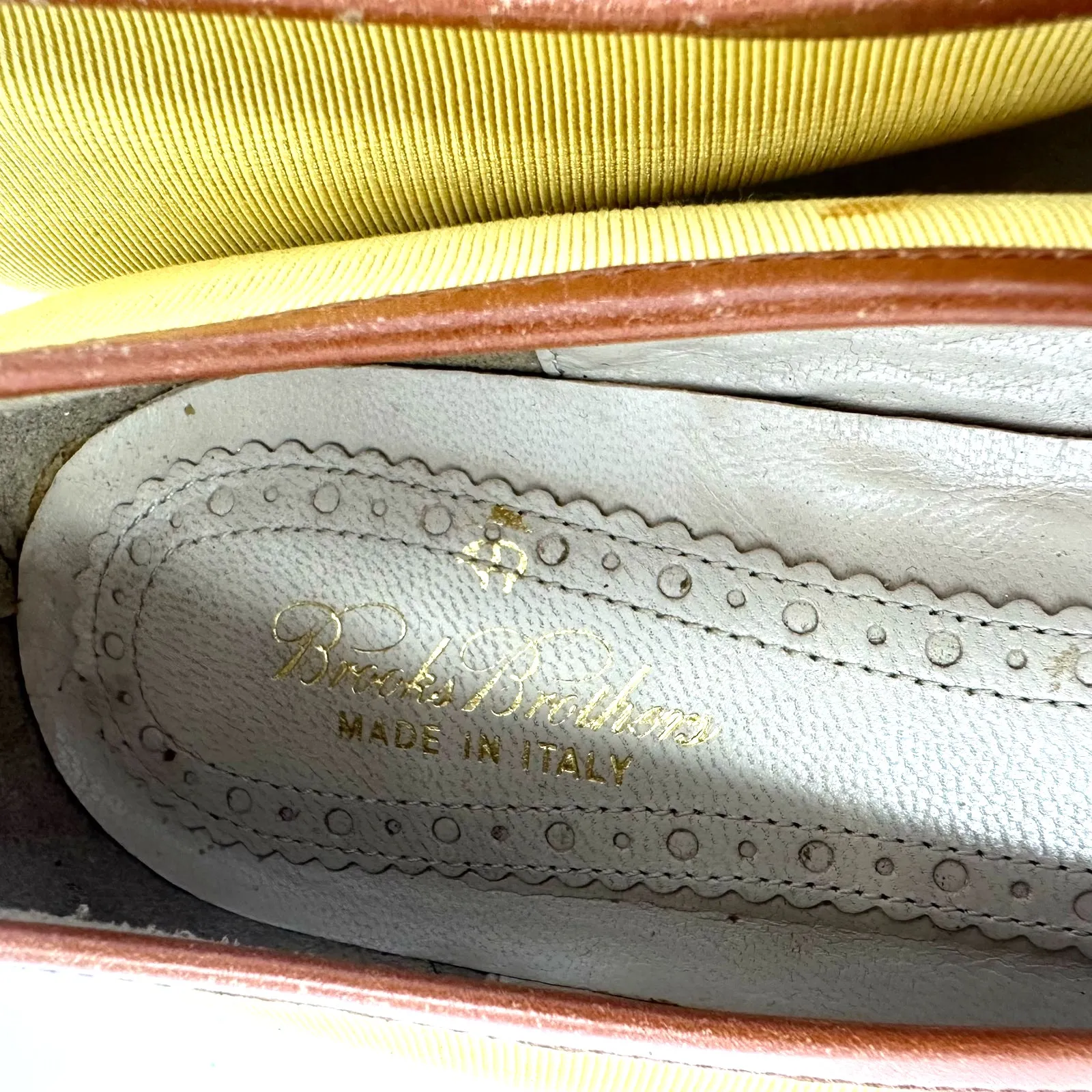 Brooks Brothers Women´s Size 12‎ Ballerina Flats Dress Shoes Yellow Brown Bow - Image 8