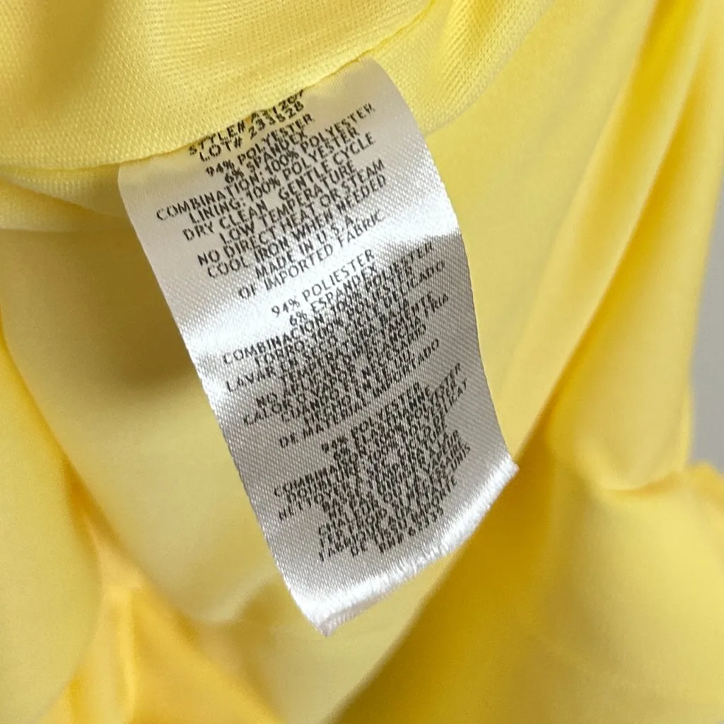 BETSY & ADAM Jordan Cape Sleeve Crepe Sheath Dress in Yellow Size US 8 - Image 6