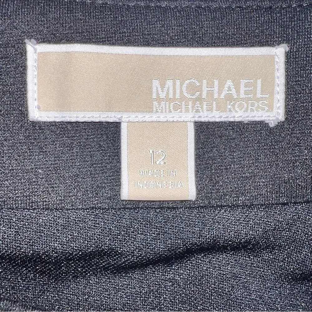 Michael by Michael Kors Black Double Knit Skirt w/Gold Accent Zippers - Image 9