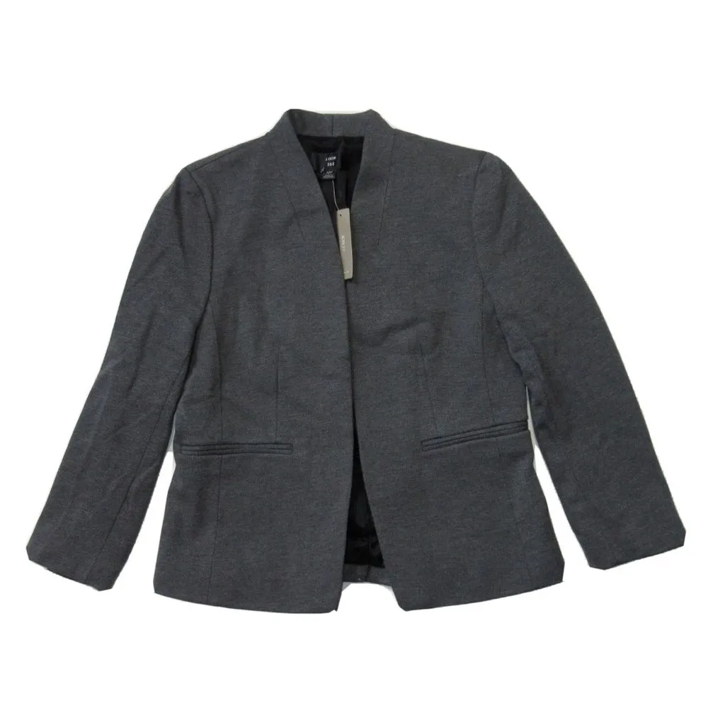 NWT J.Crew Going Out Blazer in Heather Dove Stretch Twill Open Front Jacket 2P - Image 2