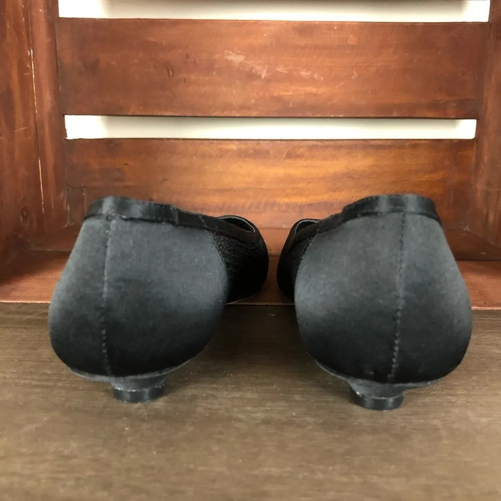 Nina Black Sequined Open Toe Kitten Heels - Image 5