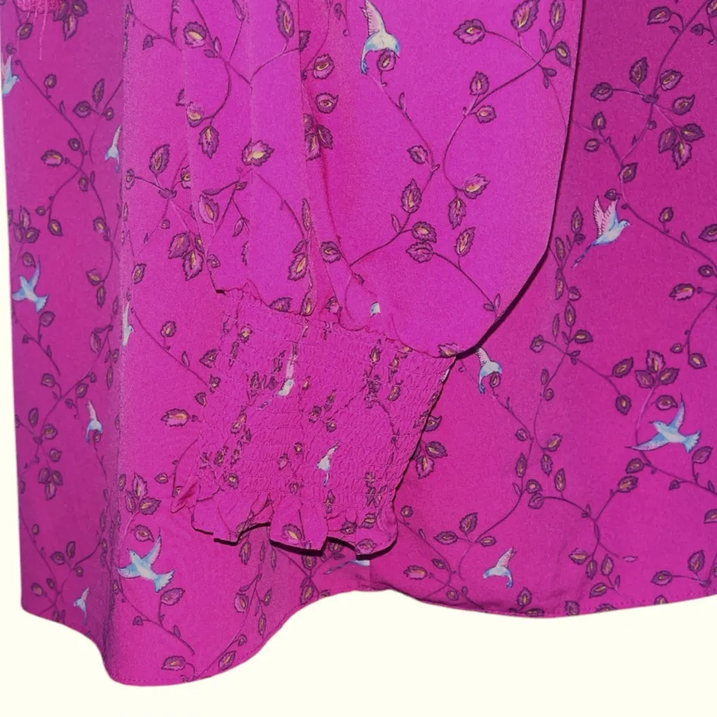 AVA & VIV Boho Bird Print Peasant Blouse - Image 4