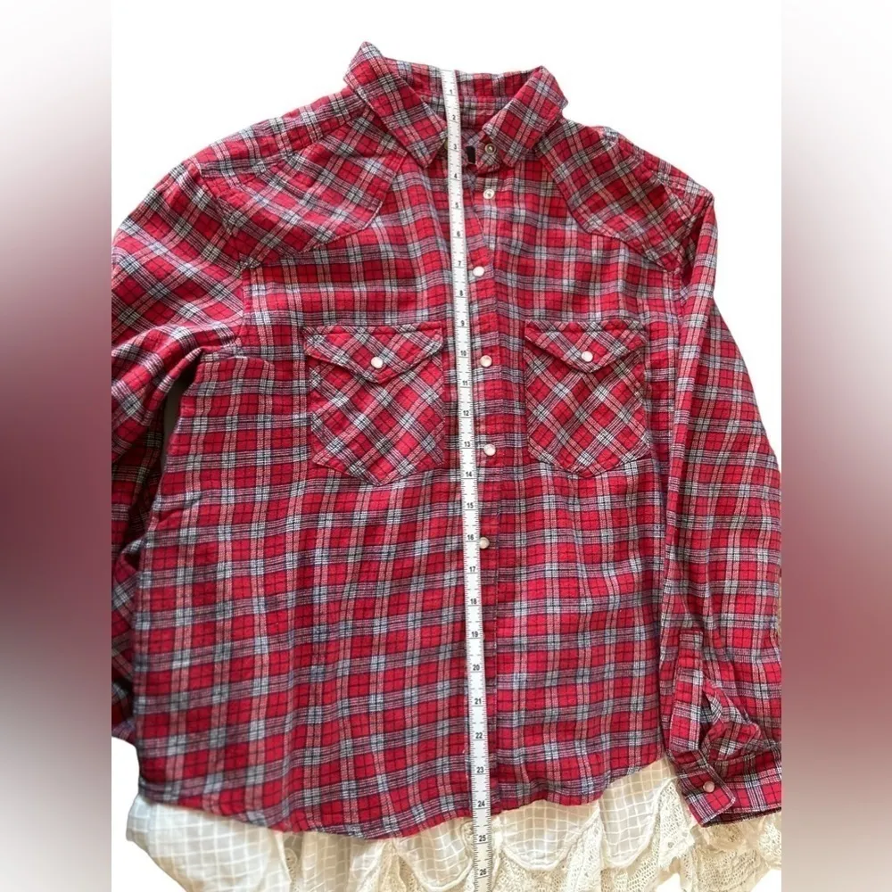 Urban‎ Outfitters Bdg Flannel Louie Lace Trim Shirt - Image 8