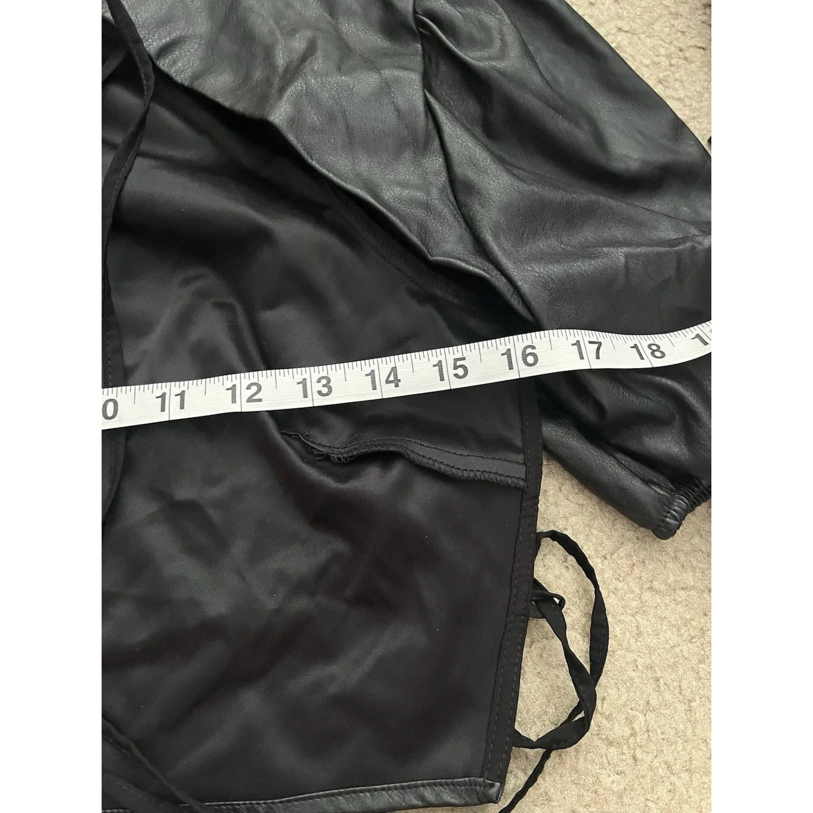 Collusion Womens Top 12 Faux Leather Goth Dark Fairy Dark Romantic Witchy Egirl Black - Image 4