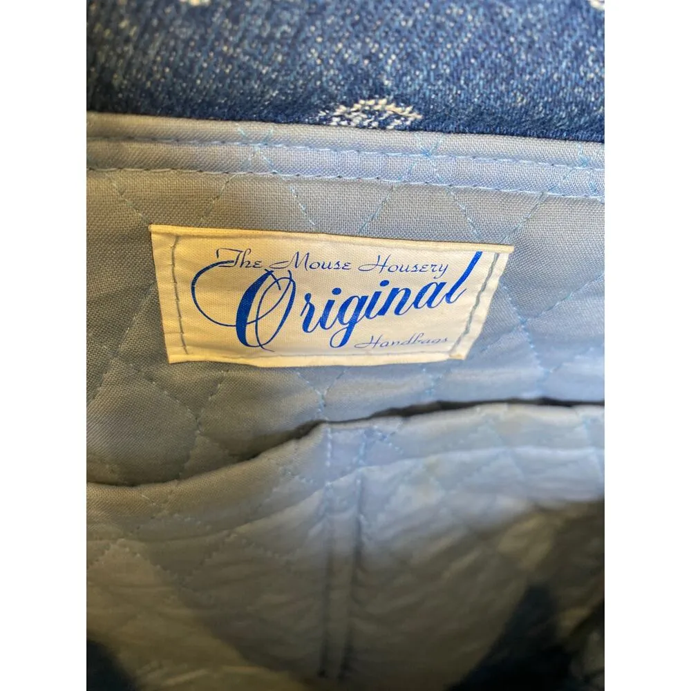 The Original Mouse Housery Denim Handbag Purse Pockets Wood Abstract Vintage - Image 5