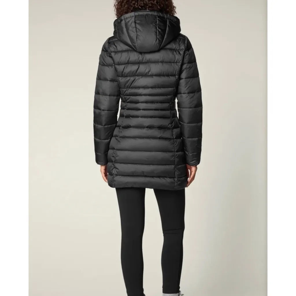 Save The Duck women’s animal free puffer coat mod Reese in black Size L - Image 3