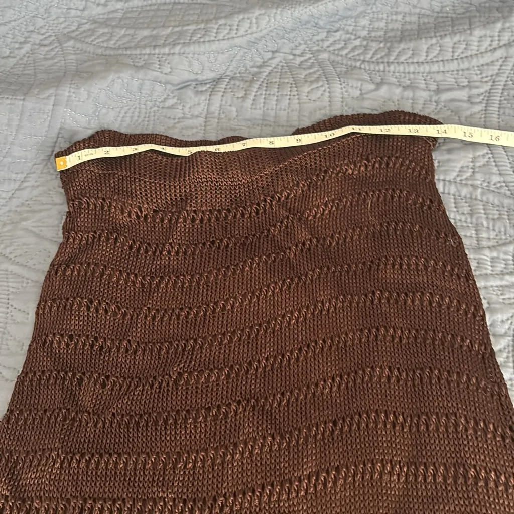 Chico's Rich Brown Crochet Maxi Skirt - Image 5