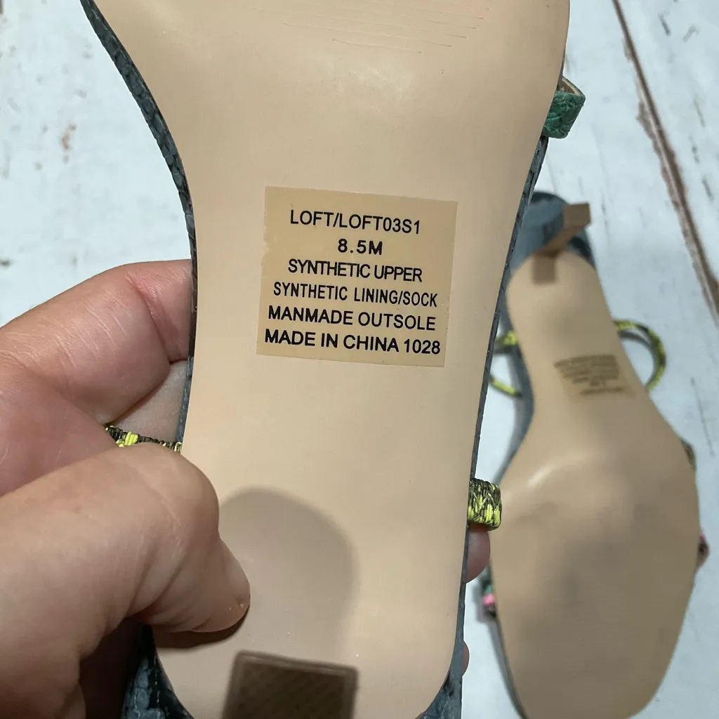 NWOT STEVE MADDEN LOFT SLIDE SANDALS MULTI SNAKE PRINT - Image 5