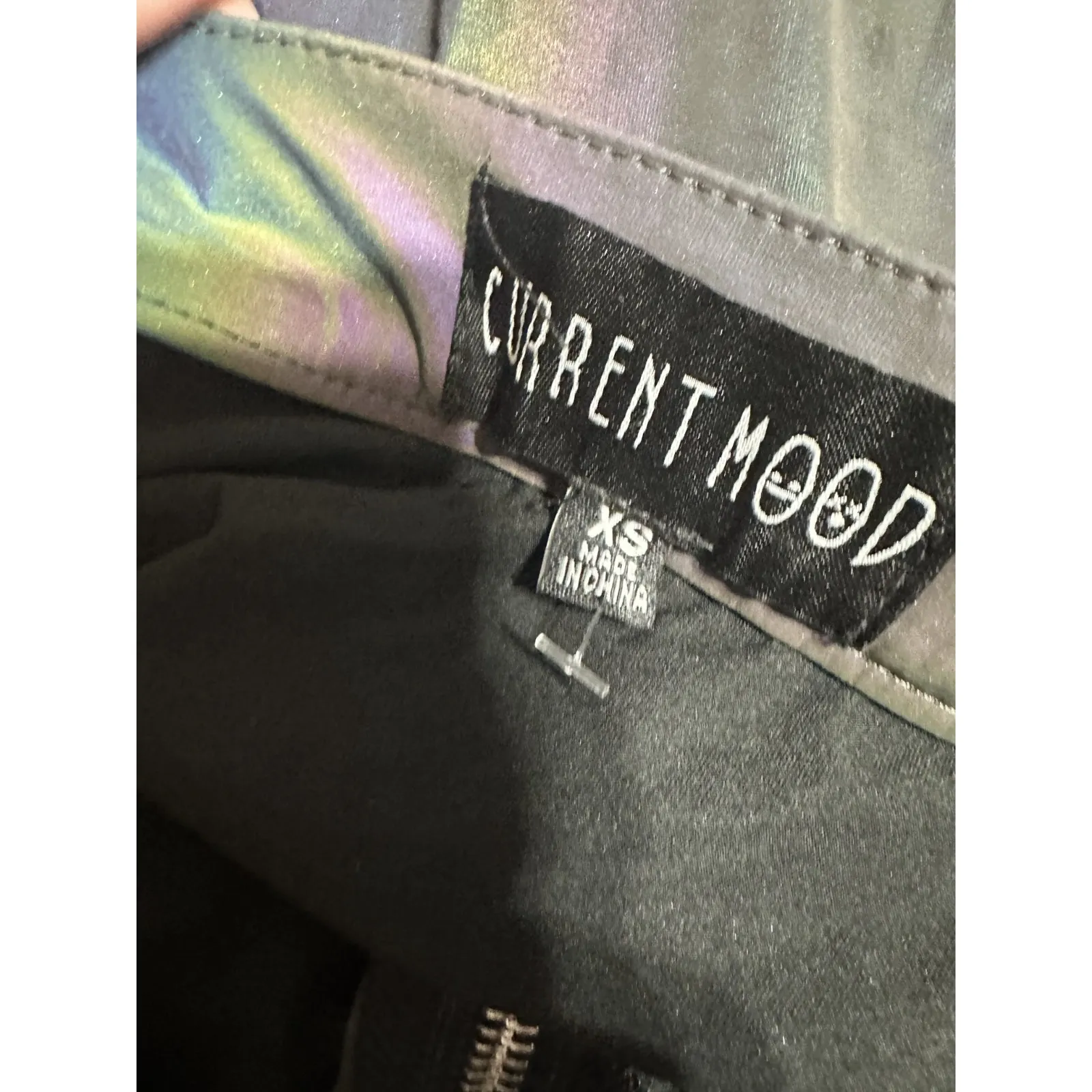 CURRENT MOOD DOLLS KILL NIGHT SAVAGE SIGNALZ REFLECTIVE SKATER SKIRT NWOT SZ XS - Image 5