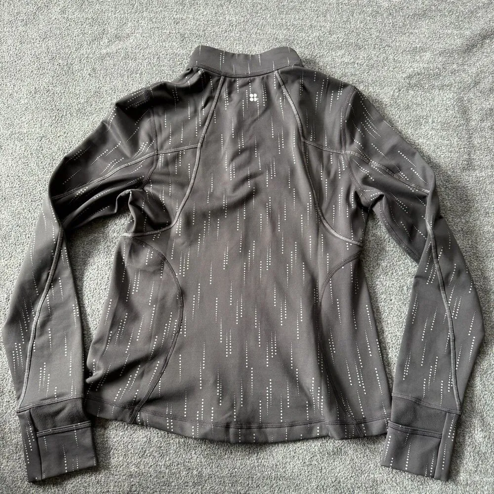 Sweaty Betty Therma Boost Zip Up Running Jacket Grey Reflective Yoga Midlayer M - Image 4