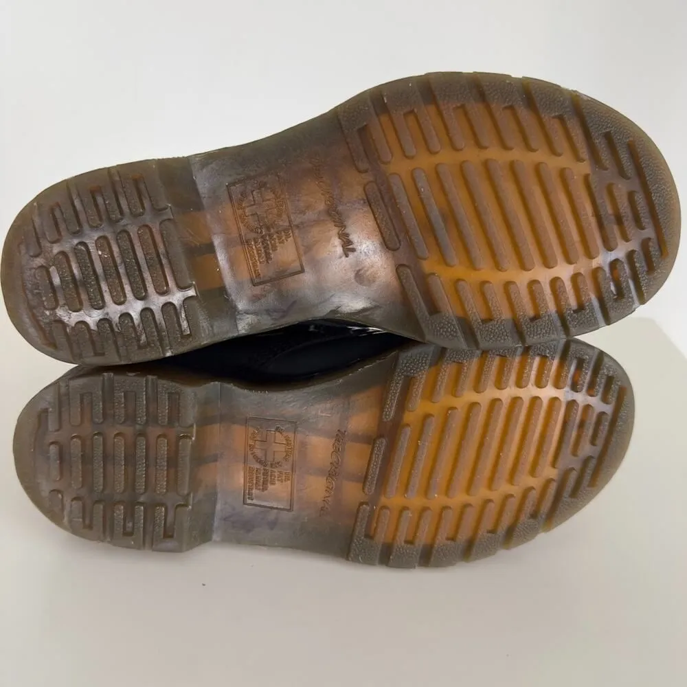 Dr Martens Boots 11821 Womens 7 Gray Patent Leather Combat Lace Up Grunge Rock - Image 9