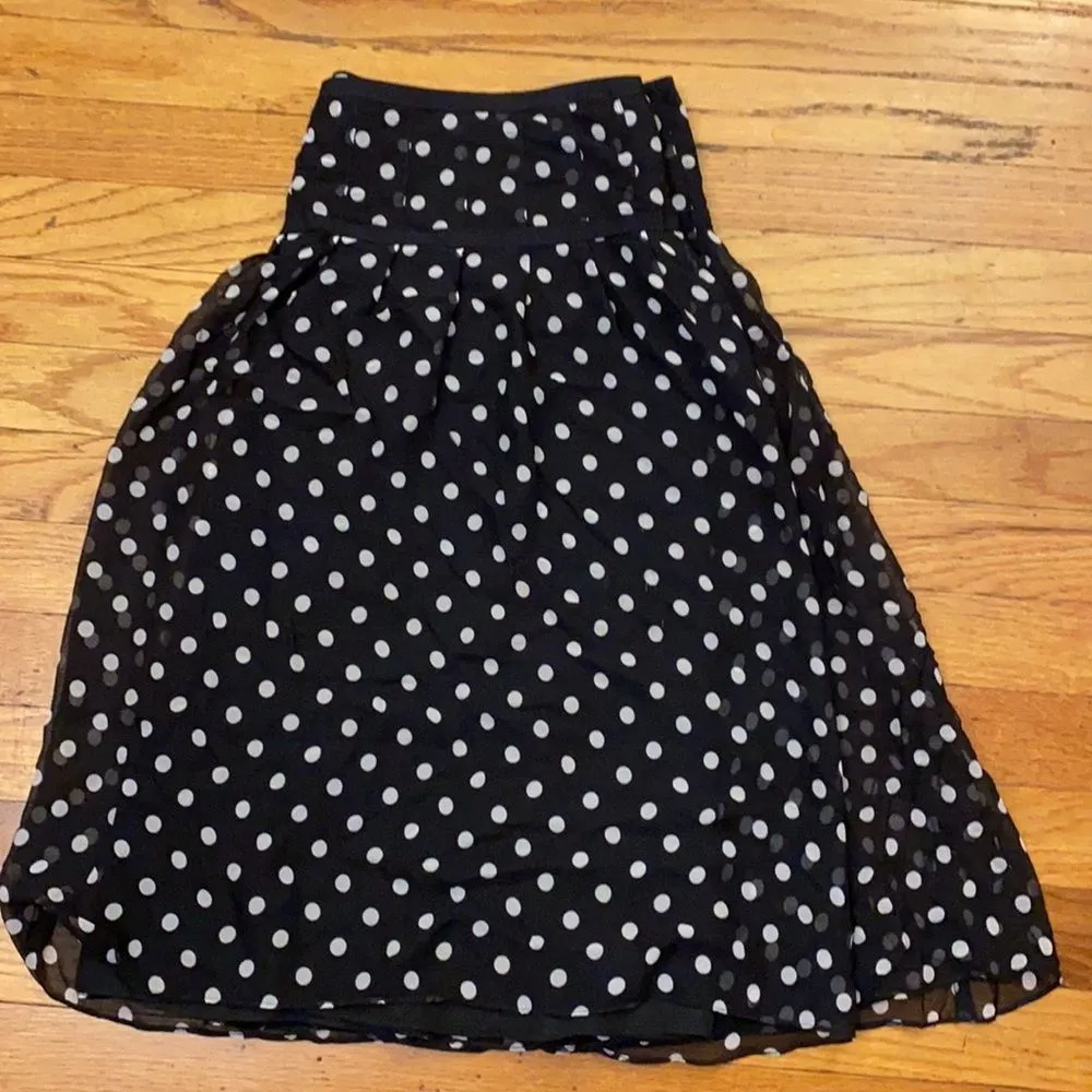 Lauren  pleated polka dot silk skirt 16 - Image 4
