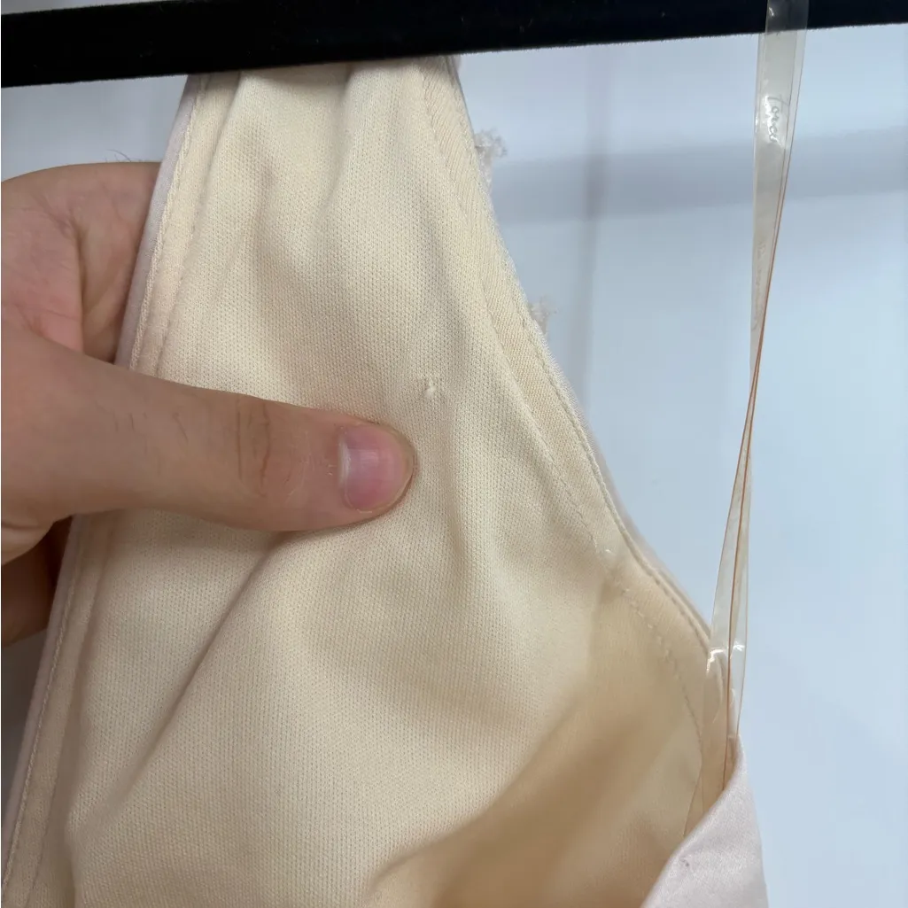 Forever 21 Vintage Y2K 2000s Champagne Statin Tiered Haulter Dress Size Small - Image 6