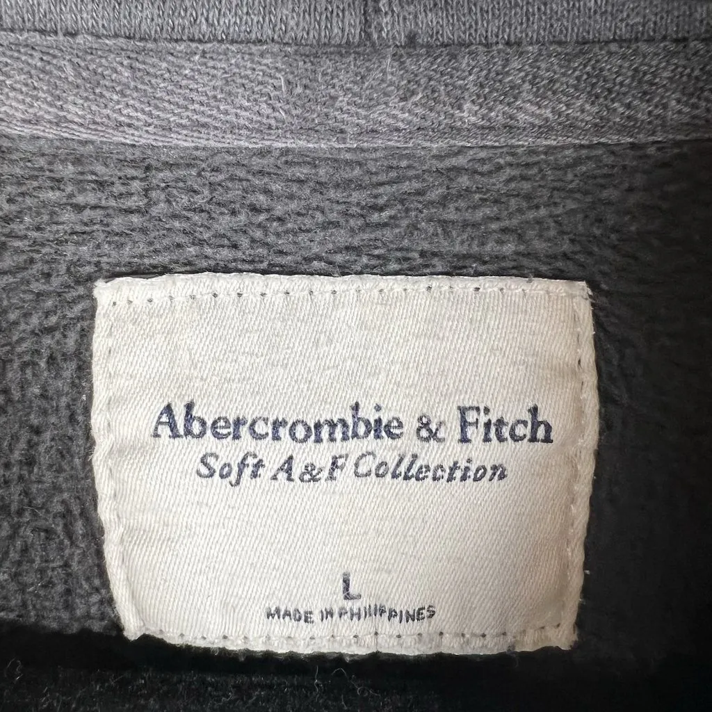 abercrombie and fitch soft a&f collection crew‎ sweatershirt dark gray si… - Image 6