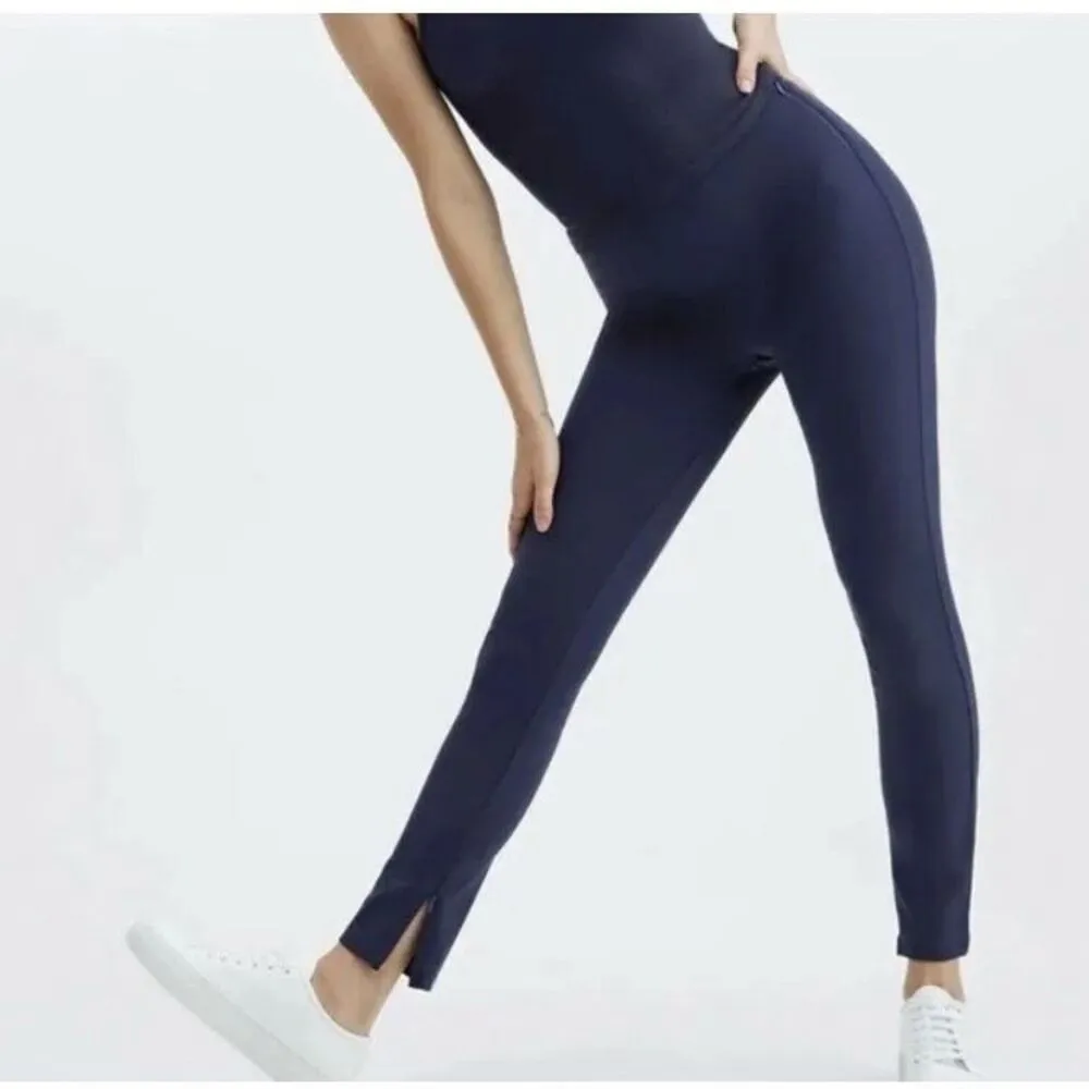 Fabletics Women's Ponte Skinny Zip Split Hem Pant Navy Blue Medium #689 - Image 7