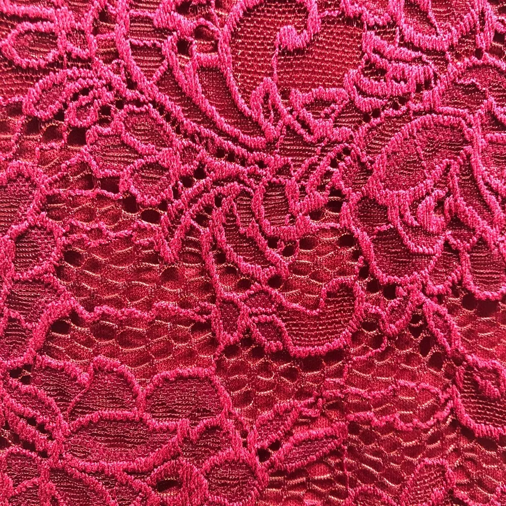 MiaoMiao Wine Lace Overlay Pencil Dress - Image 12