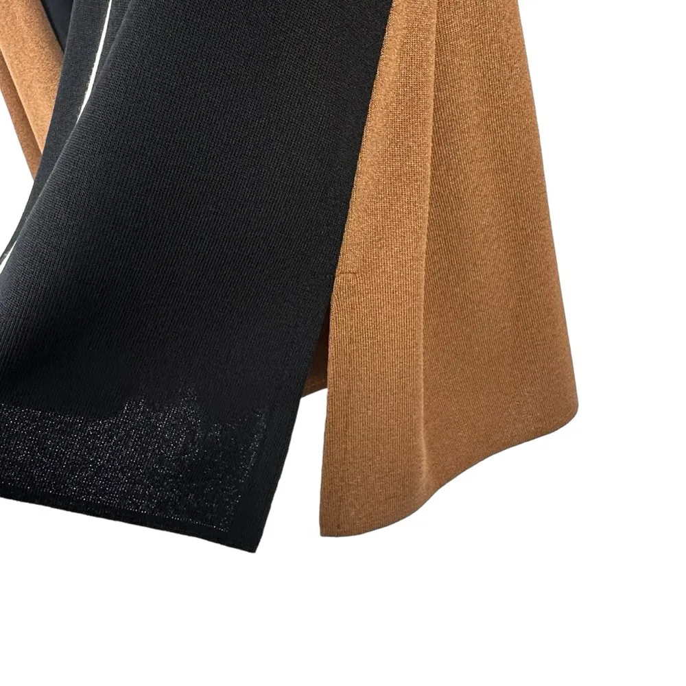 EXCLUSIVELY MISOOK‎ Colorblock Brown & Black Zip Up Hooded Jacket Acrylic XL - Image 6