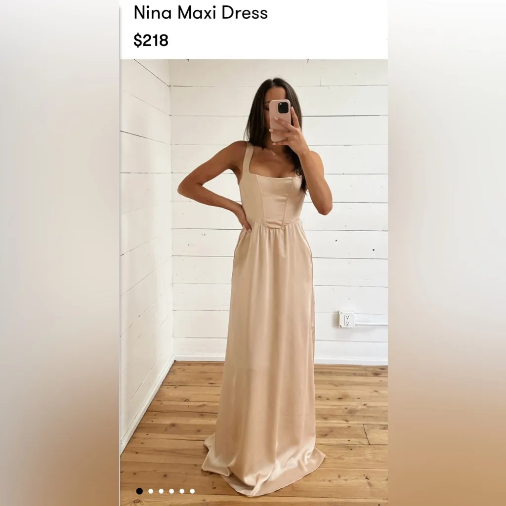 Nwot show me your MuMu Nina corset dress in  champagne color - Image 2