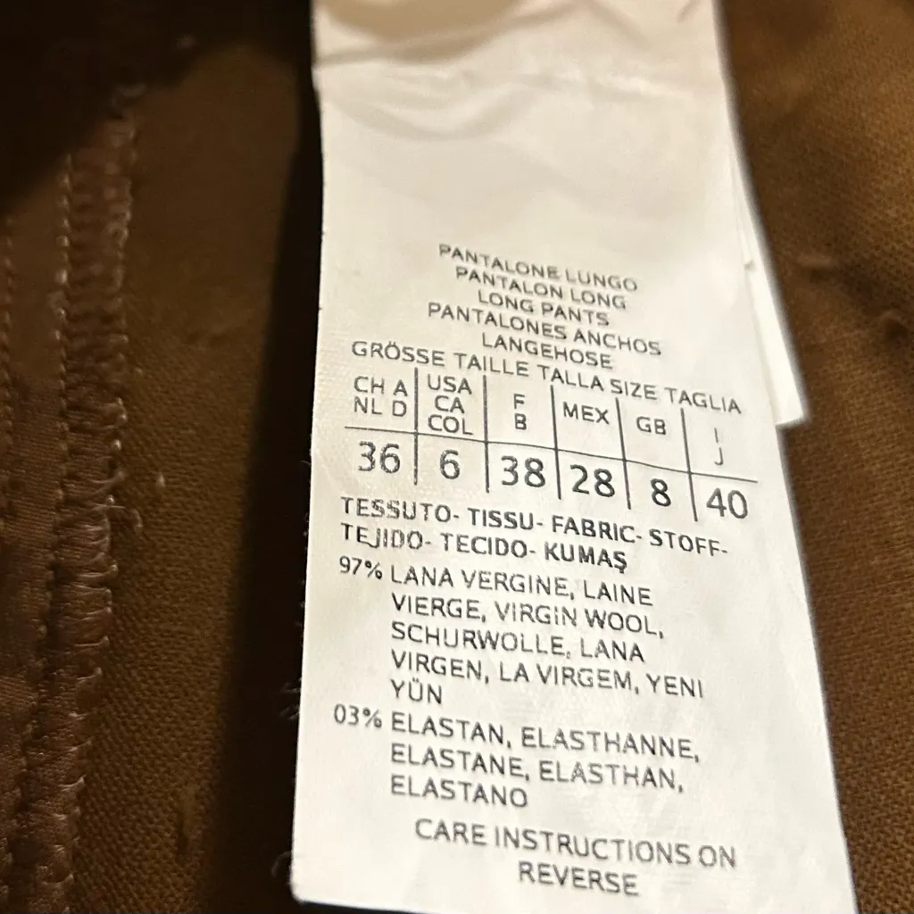 Max Mara Studio Tan Lightweight Wool Elastane Trouser Pants Size 6 MSRP 450.00 - Image 11