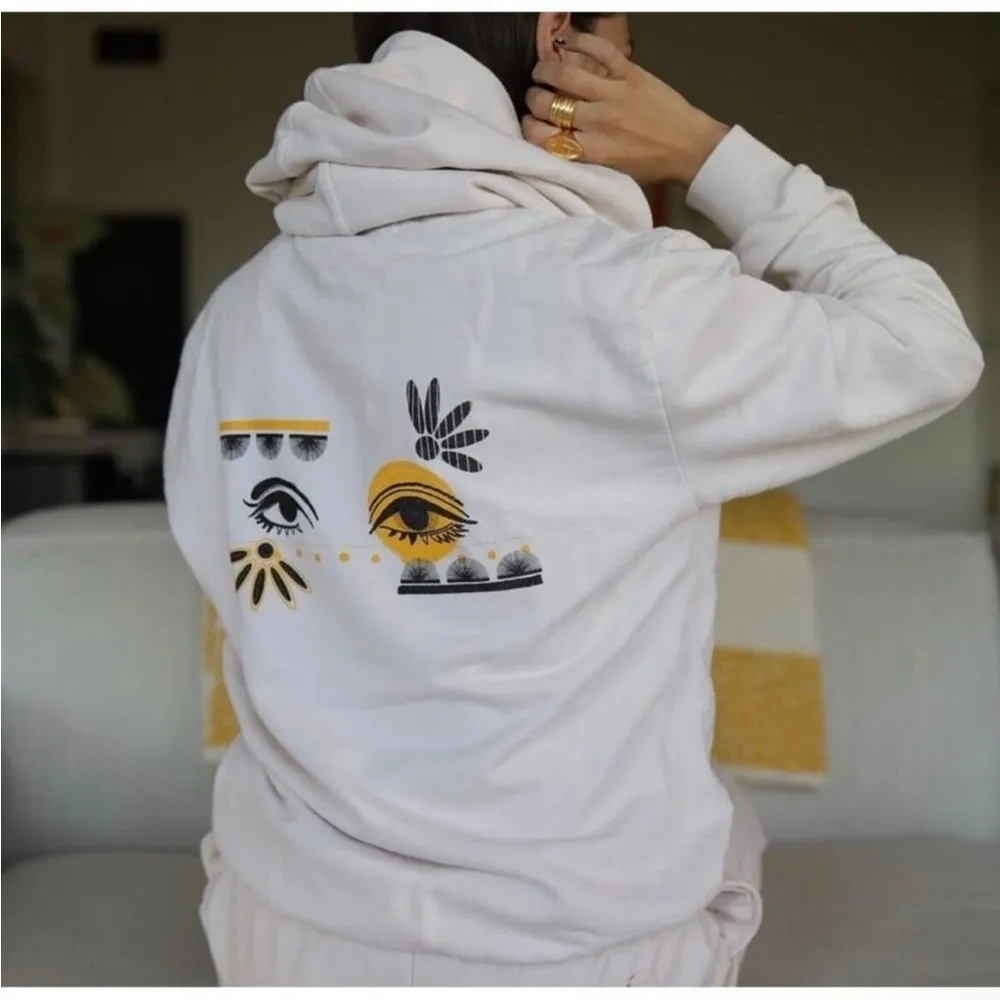 House of Harlow Mod Eye hoodie Sweatshirt womens sz S 100% cotton - Image 2