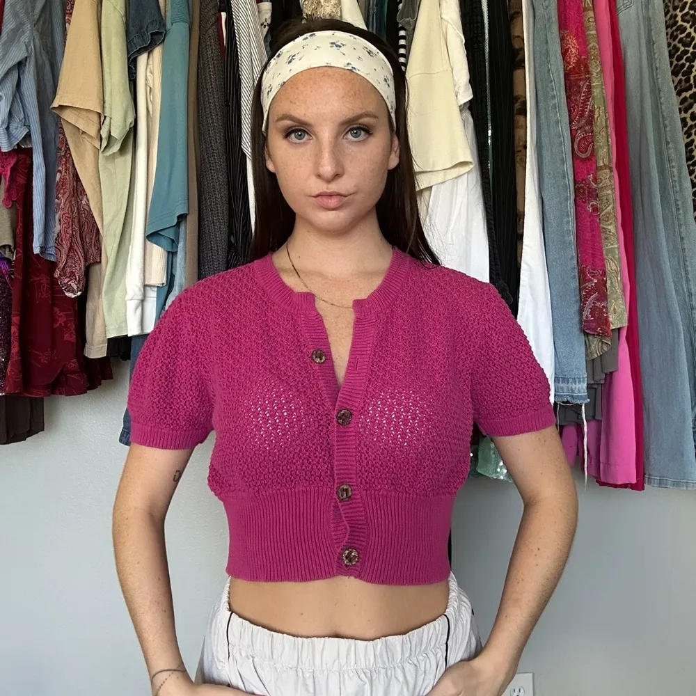 Aeropostale Cropped Knit Cardigan (XL, fits S/M) - Image 2