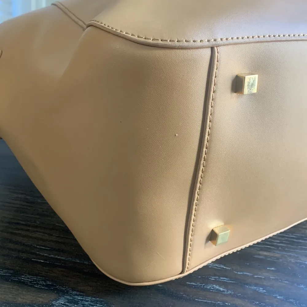 H by Halston tan and white snake embossed leather shoulder bag pre loved - Image 6