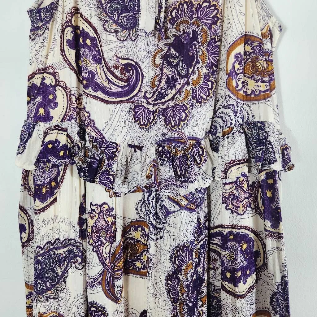 Band of the Free Paisley Tiered Maxi Dress Size Small Wedding Guest Dress - Image 5