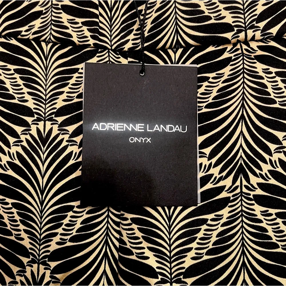 NWT ADRIENE LANDAU BASALT PRINTED TROUSER Black - Image 12