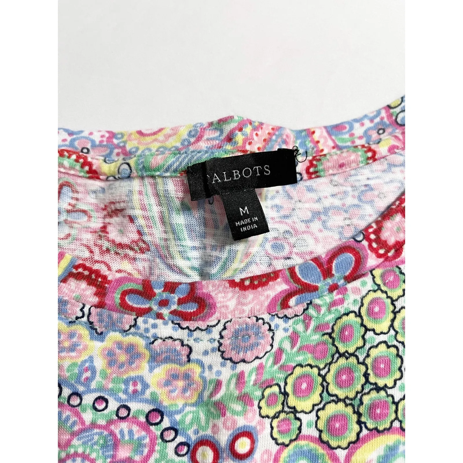 Talbots Womens Retro‎ Paisley Print Cotton T-Shirt Shift Dress Size M Multicolor - Image 4