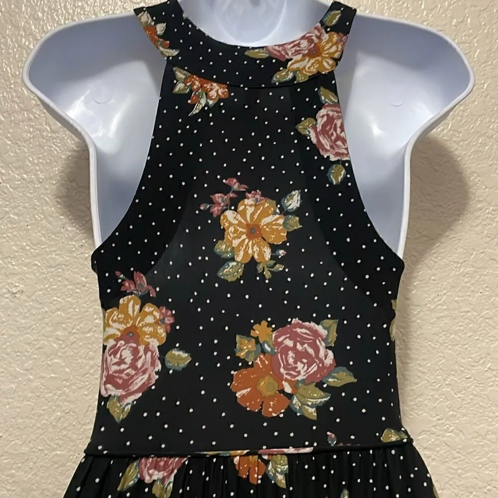 Free People Vintage Floral Halter Maxi Dress‎ Jersey Knit Size XS - Image 8