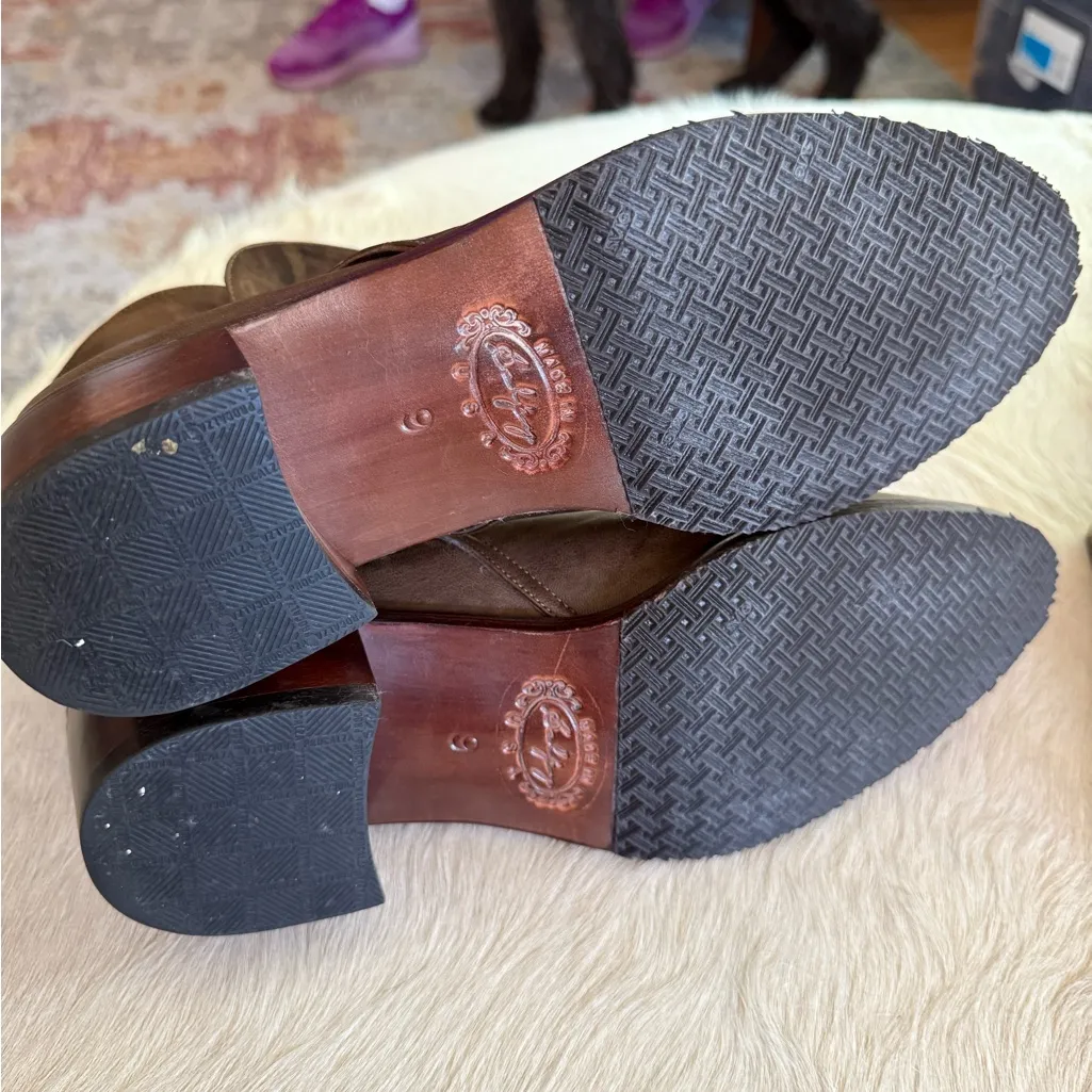 Brown Leather Ankle Boots for Women Salpy Like New Made in USA Size 9 - Image 4