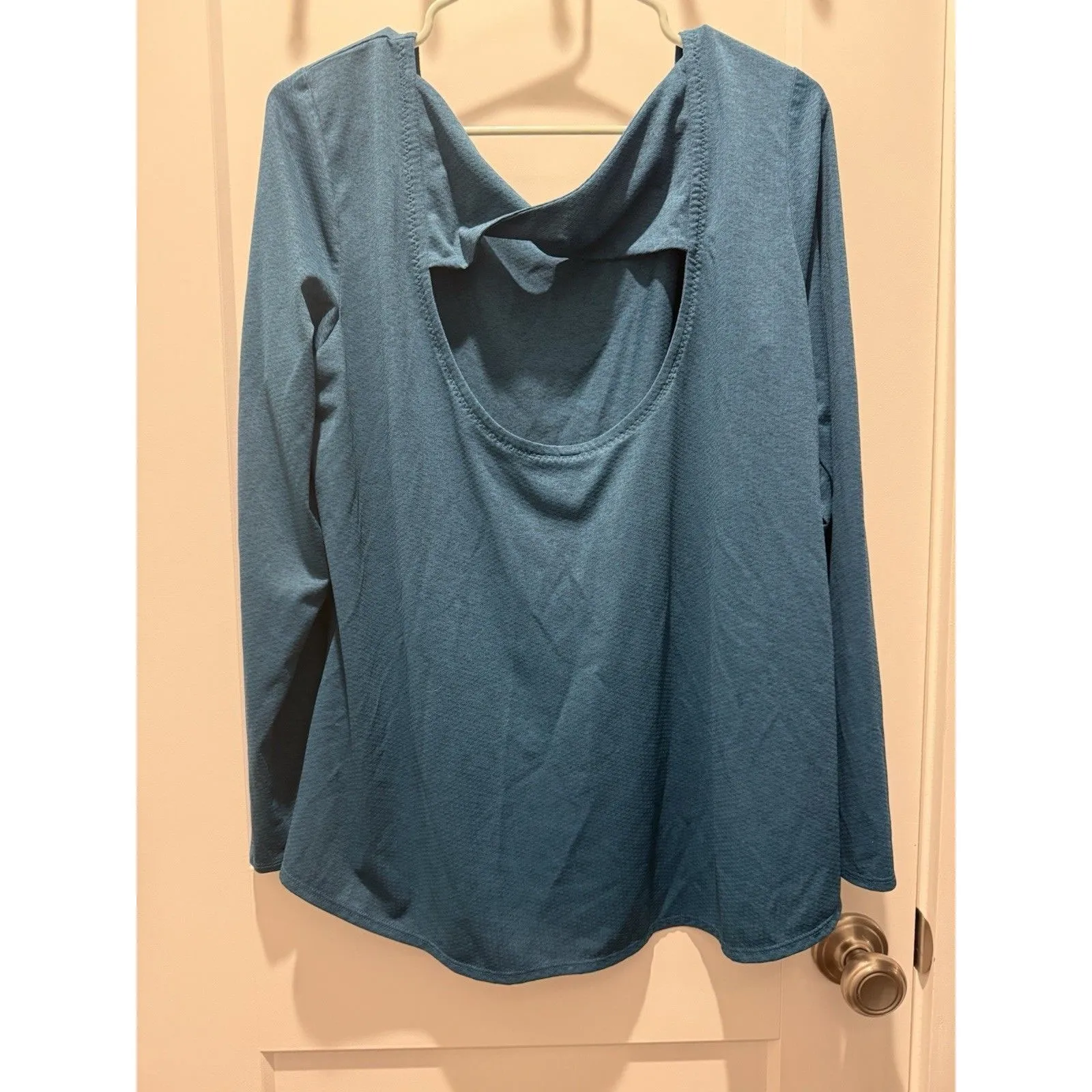 Women’s Athleta Jacquard Flexlight Train Top Long Sleeve Coastal Teal Heather XL - Image 6